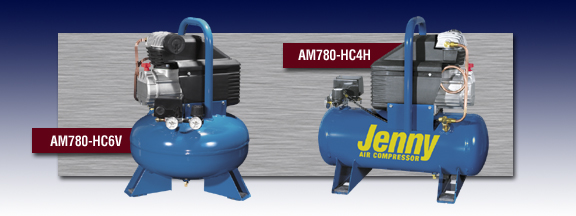 Jenny Portable Hand Carry Air Compressors Models AM780-HC6V and AM780-HC4H