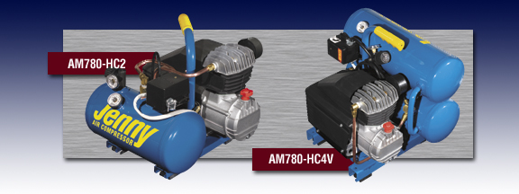 Jenny Portable Hand Carry Air Compressors Models AM780-HC2 and AM780-HC4V