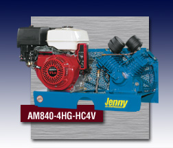 Jenny Base Plate Mounted Gasoline Engine Air Compressor - Model GT11HGB-B