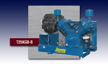 Jenny Base Plate Mounted Gasoline Engine Air Compressor - Model T25KGB-B